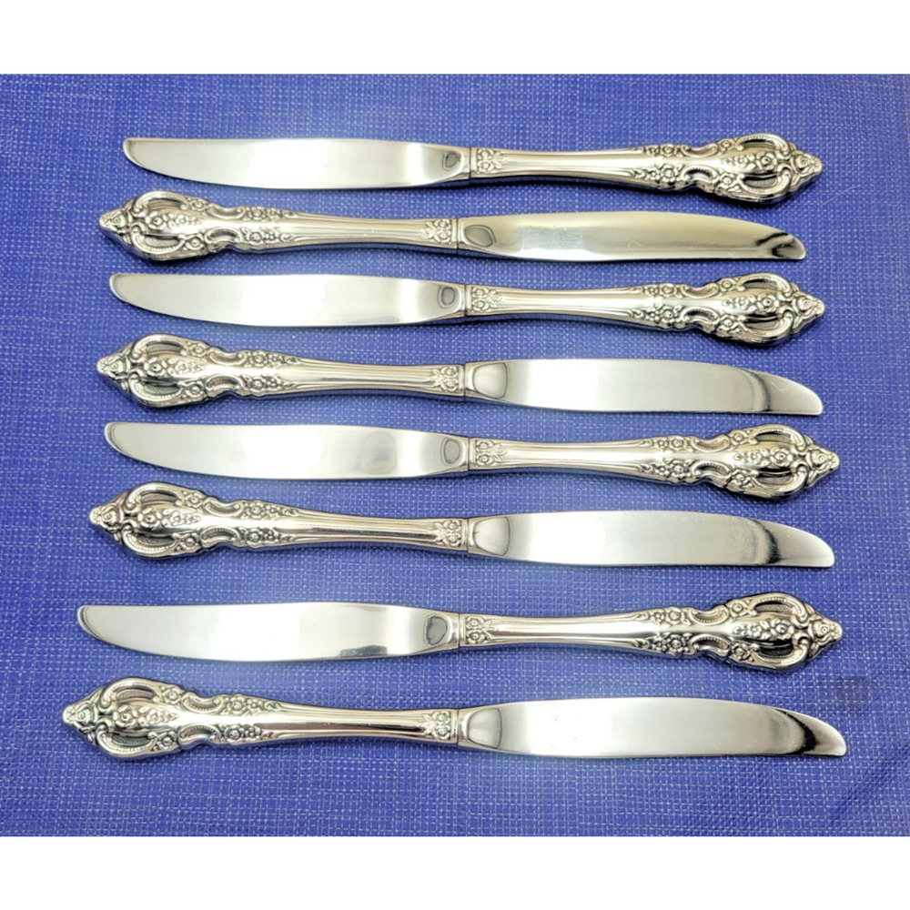 Oneida USA Stainless PEMBROOKE / RENOIR Flatware Set of 8 DINNER KNIVES